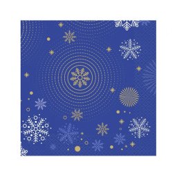 Karácsonyi Navy Blue Snowflakes szalvéta 20 db-os 33x33 cm