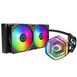 Cooler Master vízhűtő MasterLiquid 240 Atmos ARGB, 2x120mm, LGA1851, AM5, fekete, fekete