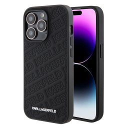 KARL LAGERFELD PU QUILTED Hátlap Apple iPhone 15 Pro készülékhez fekete