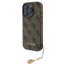 GUESS 4G Fedél medállal Apple iPhone 16 Pro barna
