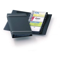 DURABLE Névjegykártyatartó, 200 db-os, A-Z regiszterrel, álló, DURABLE "VISIFIX(R)", szürke