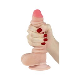 Lovetoy Sliding-Skin - kétrétegű dildó - 18 cm (natúr)