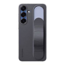 SAMSUNG szilikon telefonvédő (matt, beépített szíj, kitámasztó) FEKETE Samsung Galaxy S25 Plus (SM-S936)