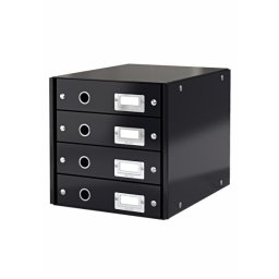 LEITZ Click&Store fiókos doboz, 4 fiókos, fekete