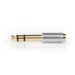 Nedis CAGC23930ME- Sztereó audio adapter| 6,35 mm-es férfi | 3,5 mm-es aljzat | aranyozott | egyenes | fém | ezüst | 1 db