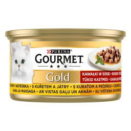 Gourmet Gold Falatok szószban 12 x 85 g csirke, szív és máj