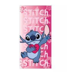 Disney Lilo és Stitch, A csillagkutya Pink Heart fürdőlepedő, strand törölköző 70x140cm (Fast Dry)