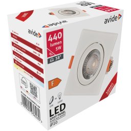 Avide LED panel Beépíthető 38° Négyzetes 5W WW 3000K