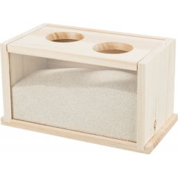 Trixie homokfürdő kisállatoknak, fából, ablakkal (22 x 12 x 12 cm)