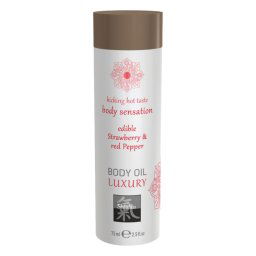 Shiatsu Luxury - ehető masszázsolaj - eper-vörösbors (75ml)