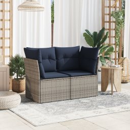 vidaXL | Kerti kanapé | párnával Szürke 124 x 62 x 69 cm Poli rattan