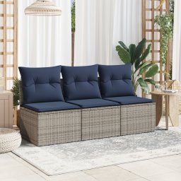 vidaXL | Kerti kanapé | párnával Szürke 165 x 62 x 69 cm Poli rattan