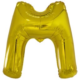 Fólia léggömb, "M" betű, arany, 86 cm