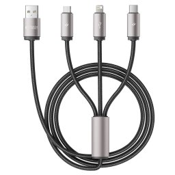 TECH-PROTECT ULTRABOOST 3IN1 kábel USB Type-C / micro USB / Lightning 1 méter szürke