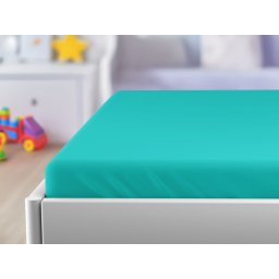 Jersey lepedő kiságyba EXCLUSIVE 70x140 cm türkiz
