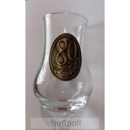 Talpas pálinkás pohár (tulipános, grappás pohár) 85 ml 80 szám matricával