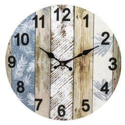 Fadeszkás mintájú falióra - 34 cm - barnás / kékes