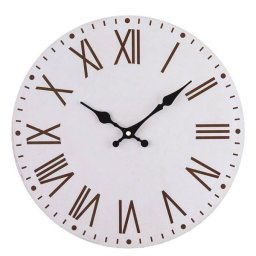 Fehér MDF falióra fekete számlappal - római számlapos - 34 cm
