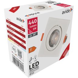 Avide LED panel Beépíthető 38° Négyzetes 5W WW 3000K