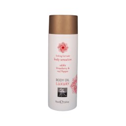 HOT Shiatsu Luxury - ehető masszázsolaj eper-vörösbors ízzel (75 ml)