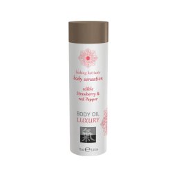 Shiatsu Luxury - ehető masszázsolaj - eper-vörösbors (75ml)