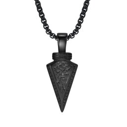 Viking nyílhegy acél medál nyakláncon - fekete