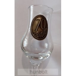 Talpas pálinkás pohár (tulipános, grappás pohár) 85 ml 70 szám matricával