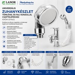 Univerzális zuhanykészlet tömlővel és fali konzollal csaptelepekhez - króm (01963)