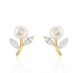 Gyöngyvirág, cirkónia kristályos fülbevaló