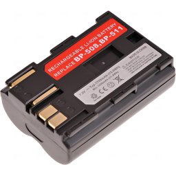 Akkumulátor T6 Power Canon BP-508, BP-511, BP-511A, BP-512, BP-514, 1600mAh, 11,8Wh, barna színben
