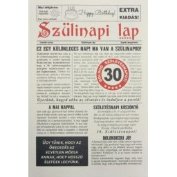 Újság 30. Szülinapi lap 8 oldal 16x23cm 04310 - Tréfás Szülinapi újság