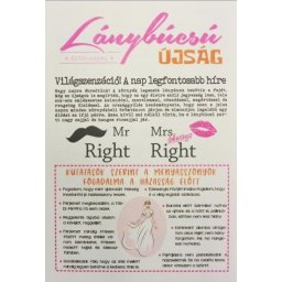 Újság Lánybúcsú újság 8 oldal 16x23cm 04303 - Tréfás Szülinapi újság