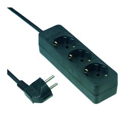 GAO Asztali elosztó 3-as, 3m, 3x1.5, fekete 250V, 16A, 3.0m, H05VV-F 3x1.5 mm², IP20