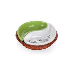 Olíva kínálótál kosárban 2 részes 20.5cm