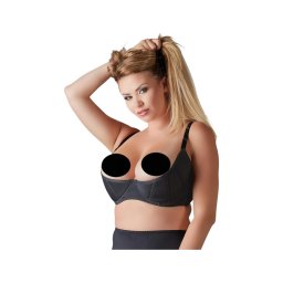 Cottelli Plus Size - merevített push-up melltartó (fekete)