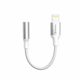 SWISSTEN AUDIO ADAPTER TEXTIL LIGHTNING (hím) / 3,5mm AUX 0,15 M FEHÉR (helyettesíti a 73501212)