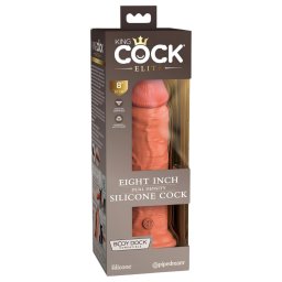 King Cock Elite 8 - tapadókorongos dildó (20 cm) - sötét natúr