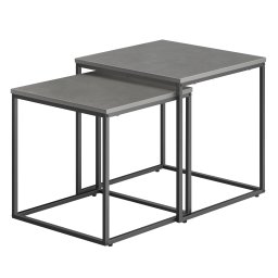 2 db QUADRO dohányzóasztal készlet, szürke