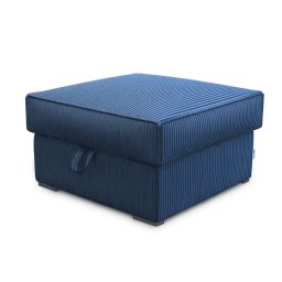 Sötétkék SMART COSARO tárolós puff, 65x65 cm