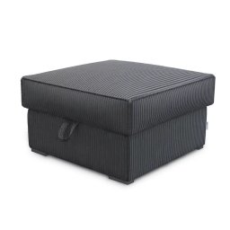 Sötétszürke SMART COSARO tárolós puff, 65x65 cm