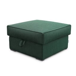 Sötétzöld SMART COSARO tárolós puff, 65x65 cm