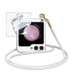 GKK CROSSBODY védőhuzat zsinórral Samsung Galaxy Z Flip 5 5G ezüsthöz