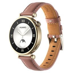 LEATHER Bőr szíj Huawei Watch GT 4 41mm-es sötétrózsaszínhez