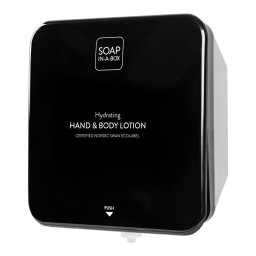 Soap-In-A-Box fényes fekete tusfürdő és sampon adagoló