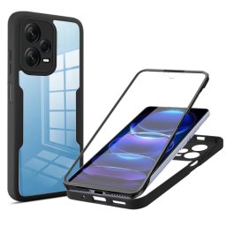 DUAL Kétoldalas burkolat fóliával Xiaomi Redmi Note 12 Pro 5G / Poco X5 Pro 5G fekete
