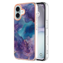 IMD MARBLE Védőburkolat Apple iPhone 16 PURPLE-hoz