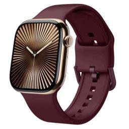 SILICONE Cserélhető szíj Apple Watch 10 46mm bordóhoz