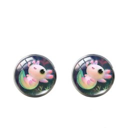 Axolotl mintás nemesacél fülbevaló