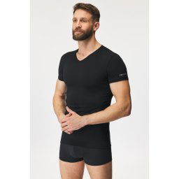 V neck férfi póló, fekete fekete L