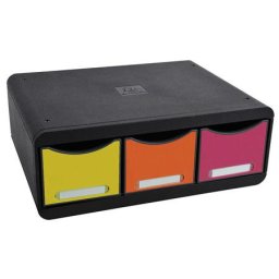 EXACOMPTA Irattároló, műanyag, 3 fiókos, EXACOMPTA "Iderama(R) "Toolbox", fekete